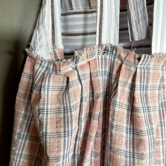 Free People Color Theory Midi Dress Pink Combo Size XS Plaid Backless Sleeveless - Picture 14 of 16